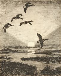 Frank Weston Benson (American, 1862-1951) November Moon